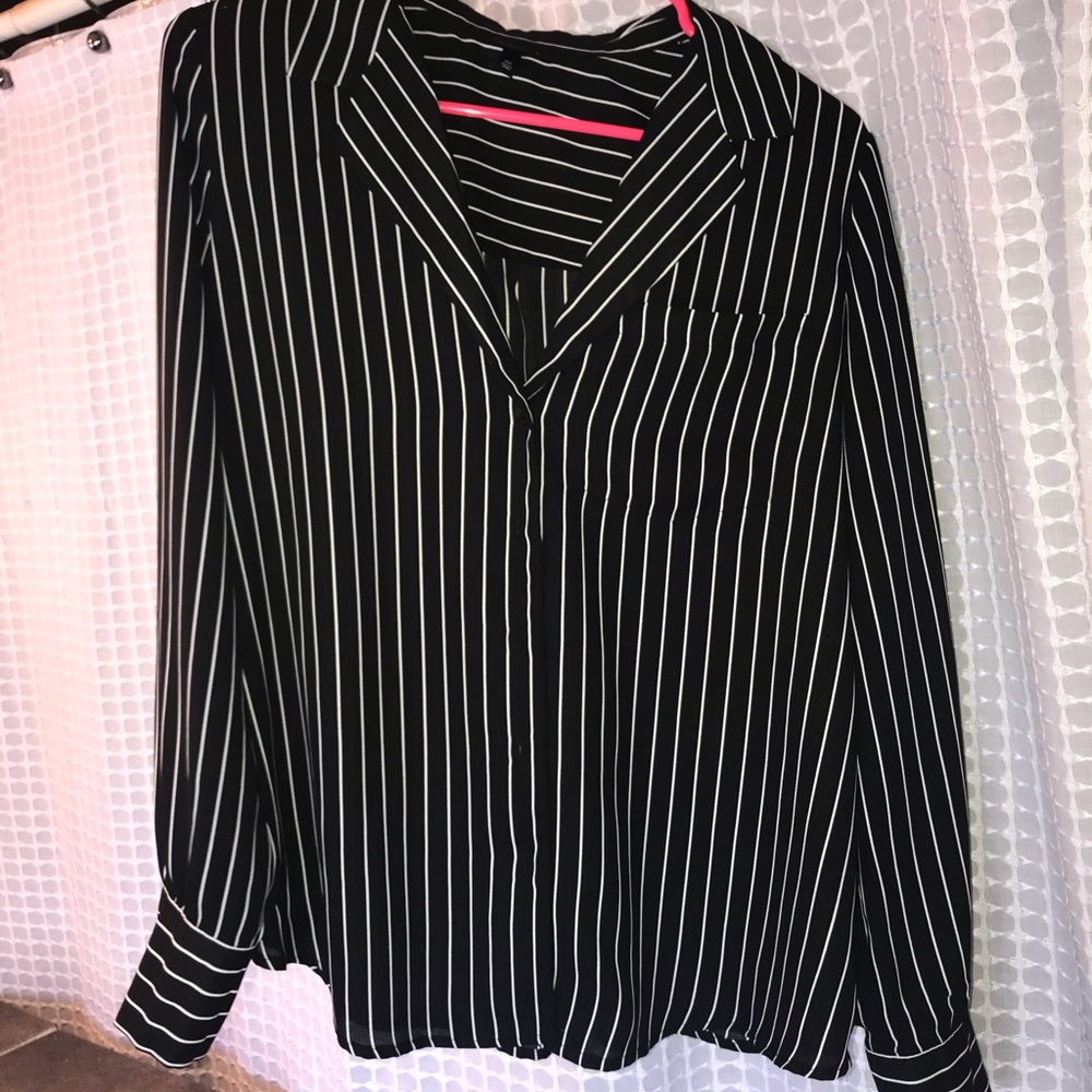 Who what wear striped button down shirt